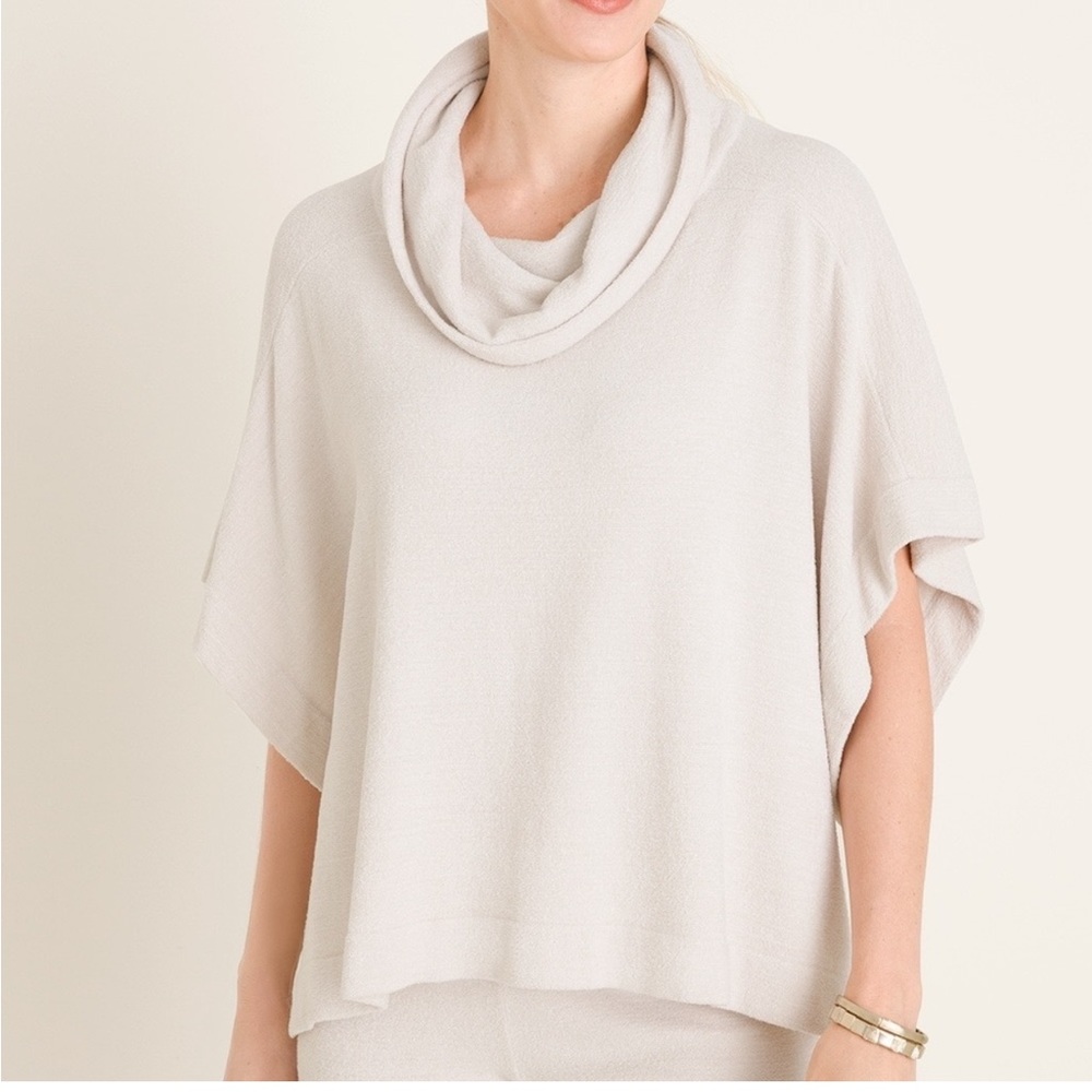 Barefoot Dreams S/M Cowl Neck Poncho White Cozy